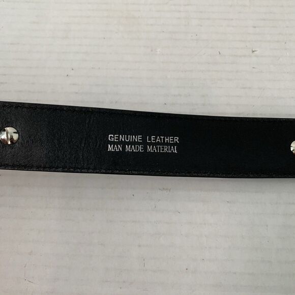 Vtg Case IH Agricultural Mens 40 Leather Belt Black Western Concho Woven - Picture 7 of 8